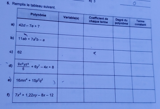 3
5. Remplis le tab