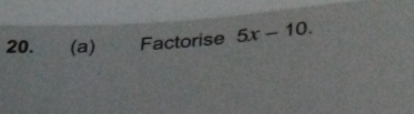 Factorise 5x-10.