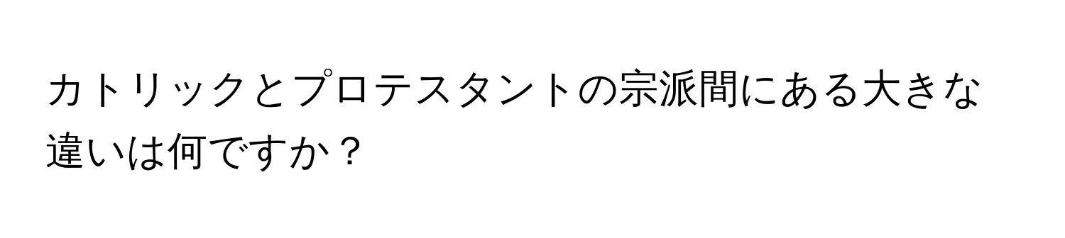 カトリックとプロテスタントの宗派間にある大きな違いは何ですか？