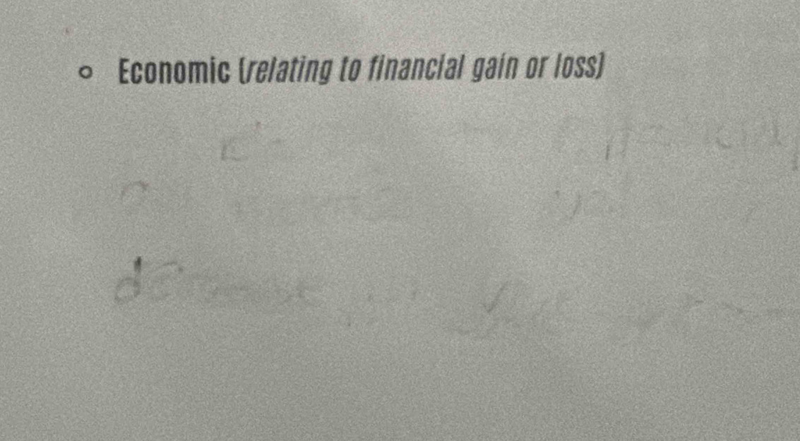 Economic (relating to financial gain or loss)