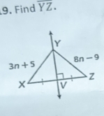 Find overline YZ.