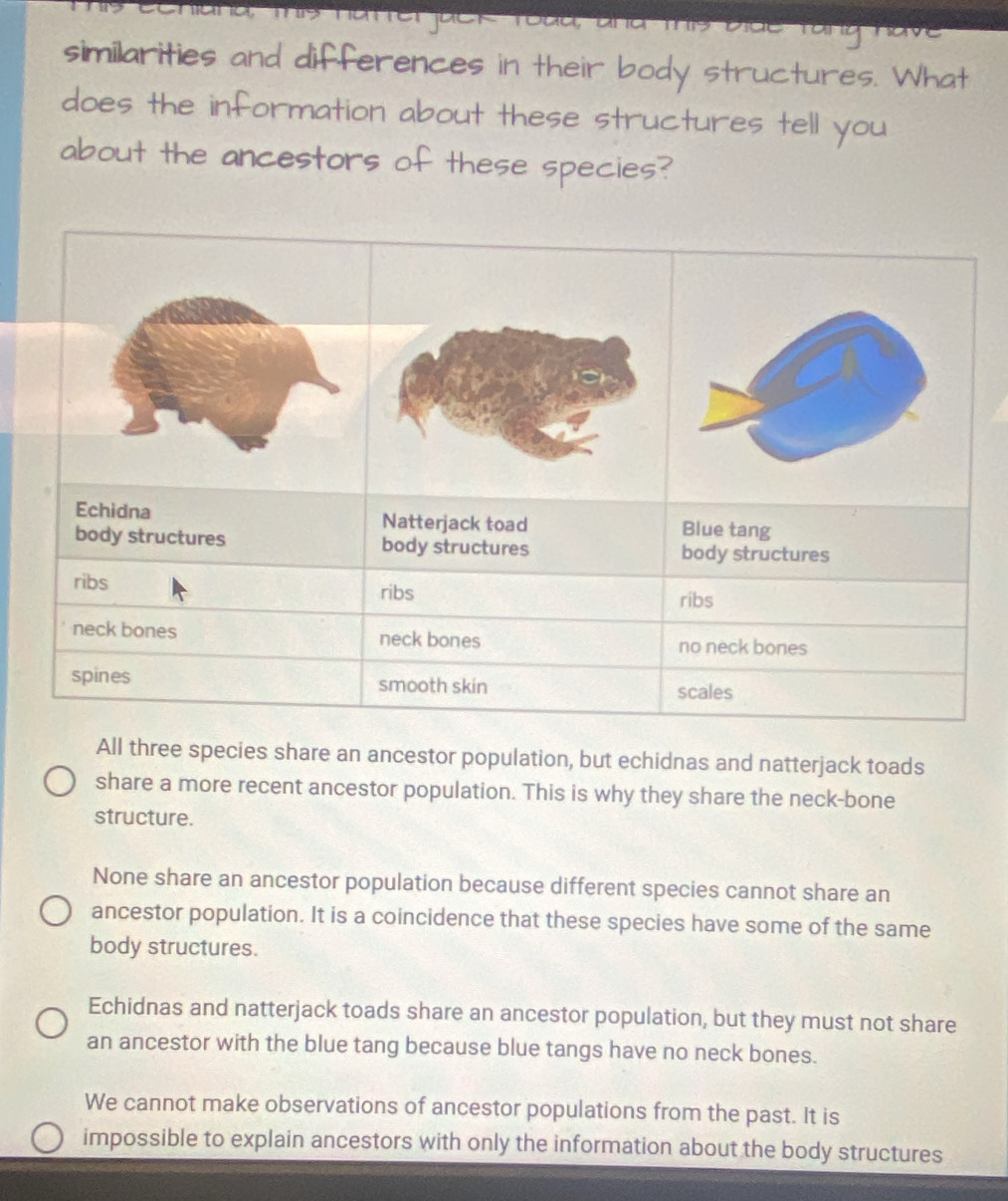 Solved: A 1C similarities and differences in their body structures ...