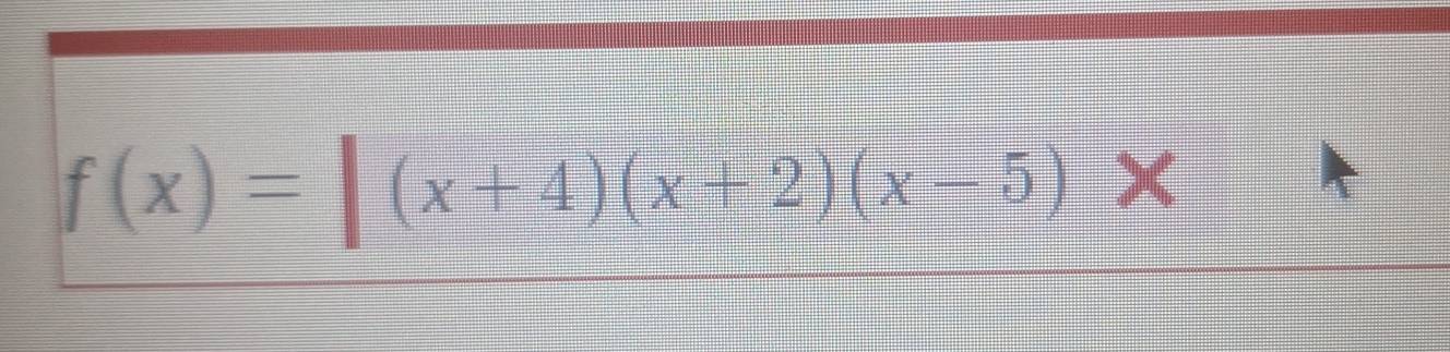 f(x)=|(x+4)(x+2)(x-5) X