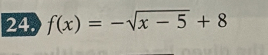 f(x)=-sqrt(x-5)+8