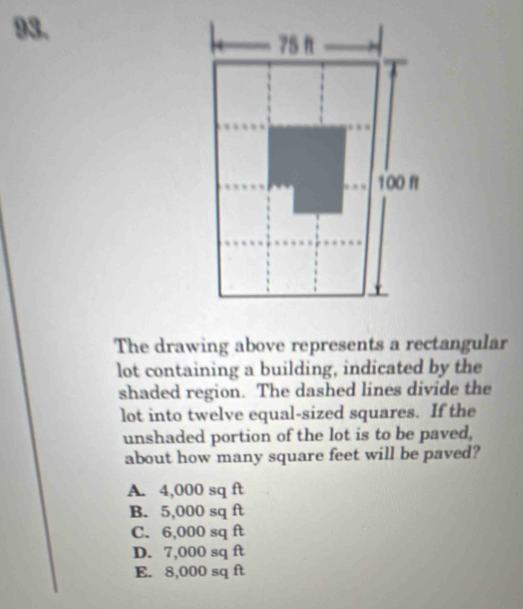 Solved: The drawing above represents a rectangular lot containing a ...
