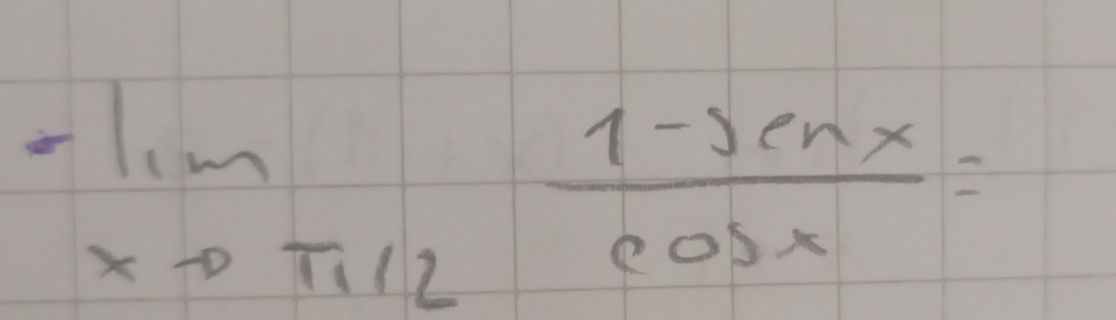 =lim _xto π /2 (1-sin x)/cos x =