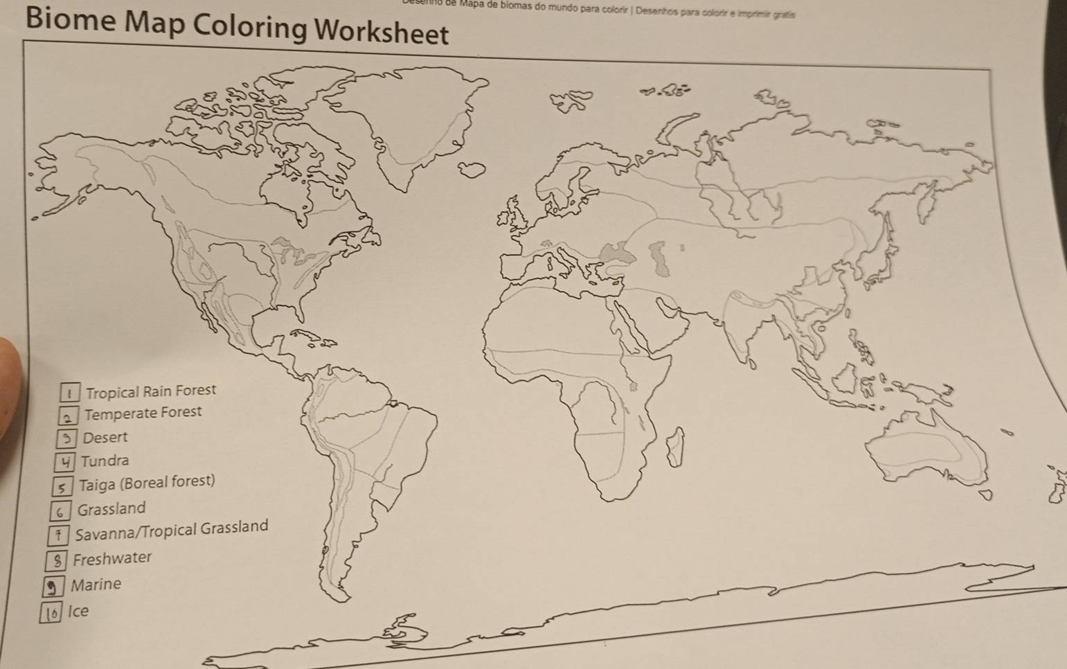 Resolvido:Mapa de biomas do mundo para colorir | Desenhos para colorir ...