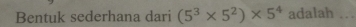 Bentuk sederhana dari (5^3* 5^2)* 5^4 adalah_