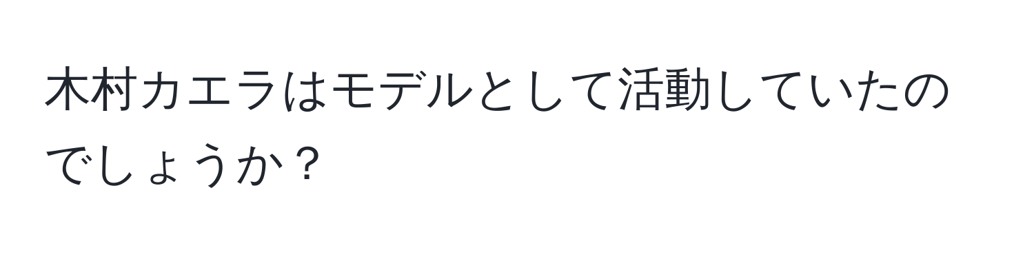 木村カエラはモデルとして活動していたのでしょうか？