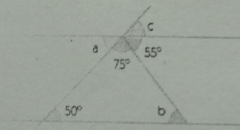 C
55°
75°
50°
b