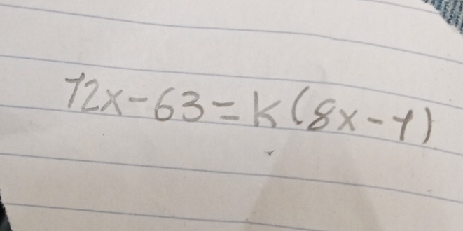 12x-63=k(8x-1)