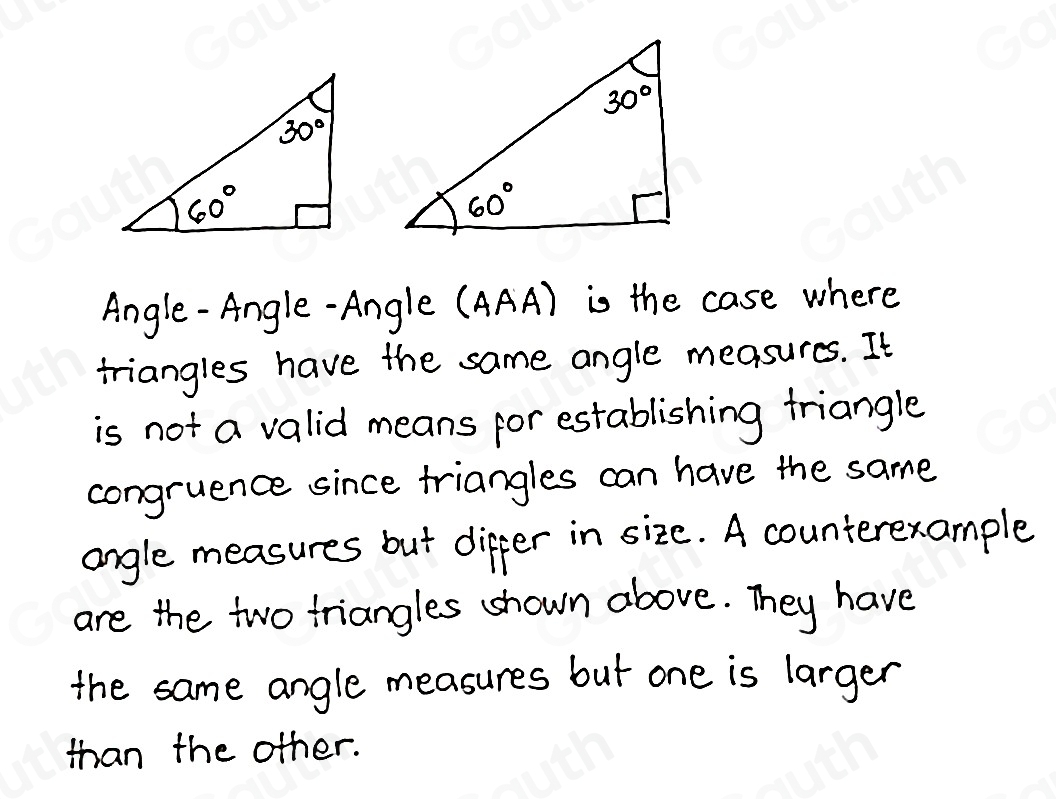 Solved: Determine whether angle-angle-angle (AAA) is a valid means for ...