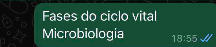 a Fases do ciclo vital 
Microbiologia
18:55