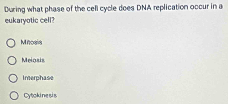 Solved: During what phase of the cell cycle does DNA replication occur ...