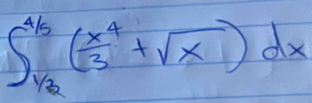 ∈t _(1/2)^(4/5)( x^4/3 +sqrt(x))dx