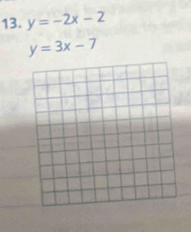 y=-2x-2
y=3x-7