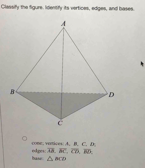 Solved: Classify the figure. Identify its vertices, edges, and bases ...