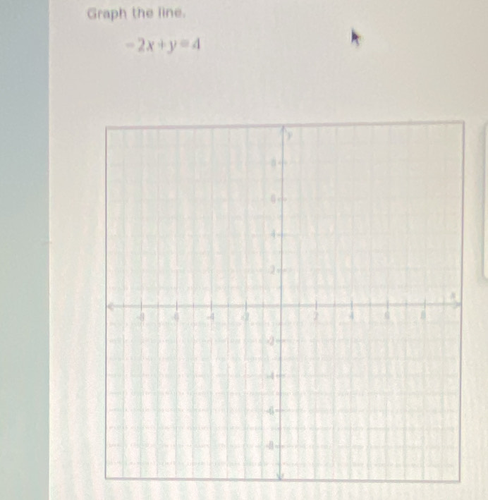 Graph the line.
-2x+y=4