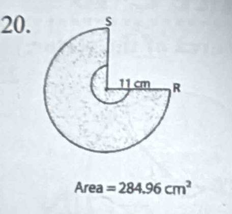 Area =284.96cm^2