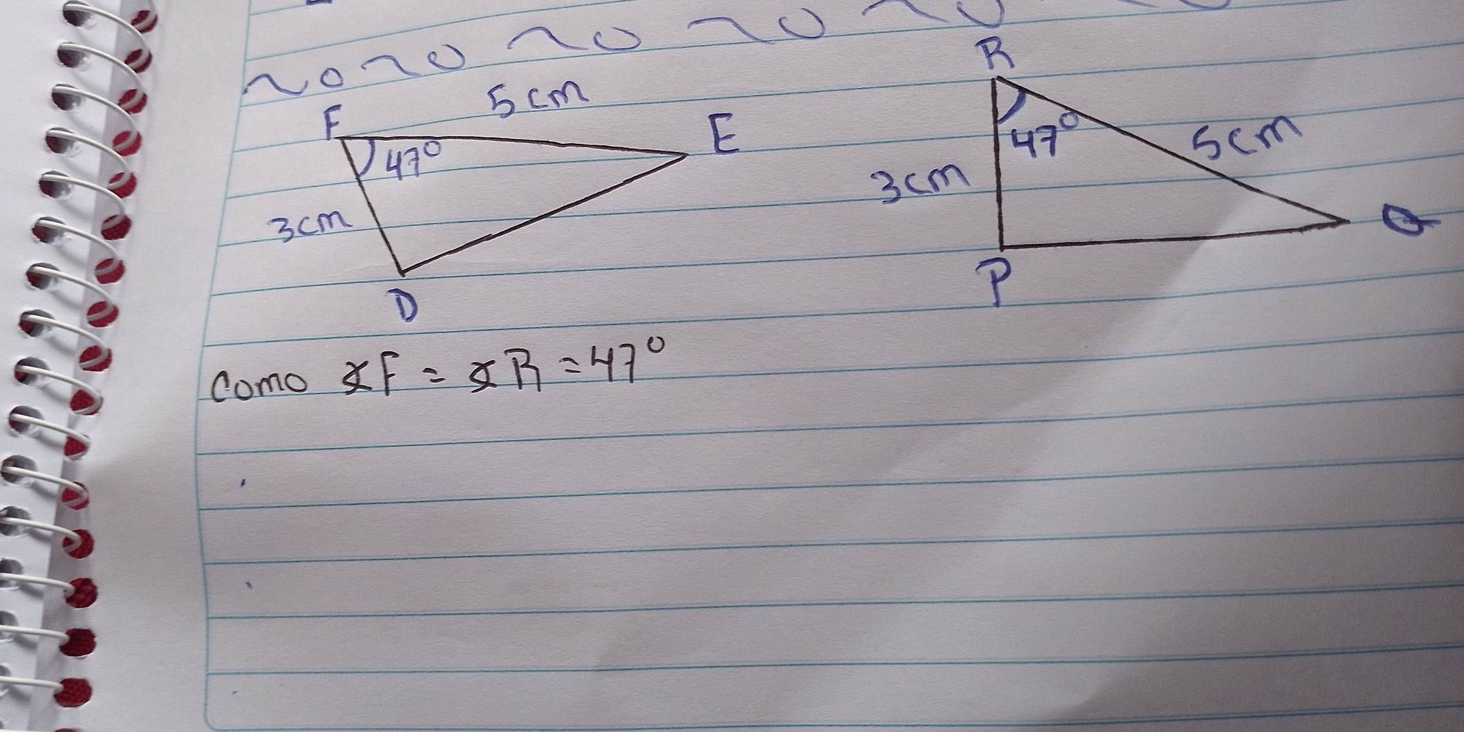 como XF=XR=47°