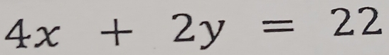 4x+2y=22