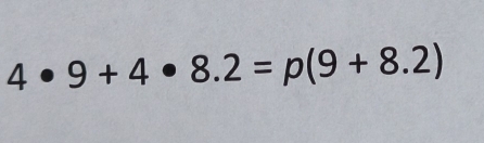 4· 9+4· 8· 2=p(9+8.2)