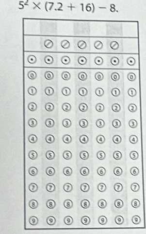 5^2* (7.2+16)-8.
6
8
o