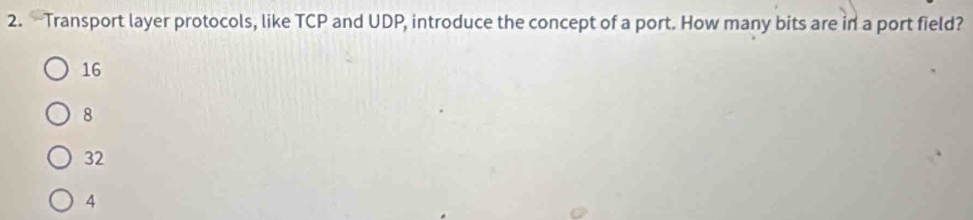 Solved: —Transport layer protocols, like TCP and UDP, introduce the ...