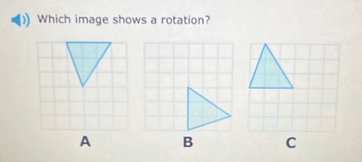 Which image shows a rotation?
B