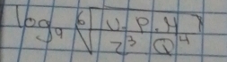 log _4sqrt[6](frac U-P· 4)Z^3Q^4