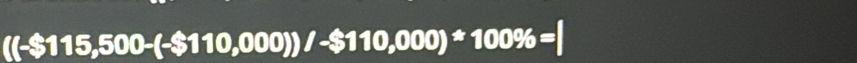 ((-$115,500-(-$110,000)/-$110,000)*100% =