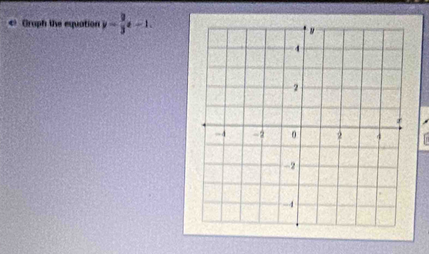 Graph the equation y= 9/3 x-1.