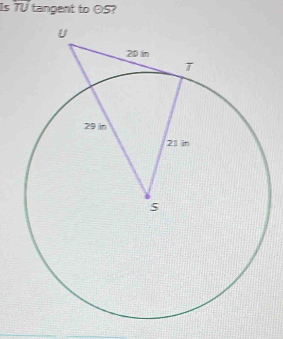 Is overleftrightarrow TU tangent to OS?