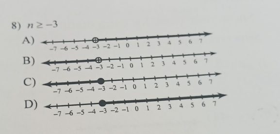 n≥ -3
A
-6
B
-6
C
-5
D