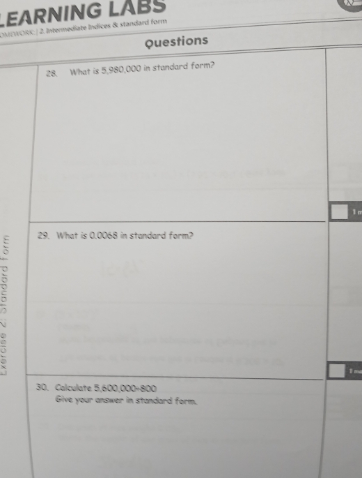 LEARNING LABS 
OMEWOstandard form 
1 n 
: 
I me