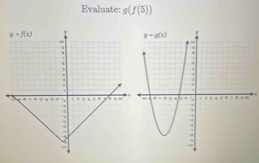 Evaluate: g(f(5))
r