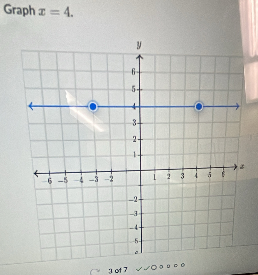 Graph x=4.
3 of 7