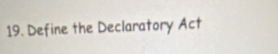 Define the Declaratory Act