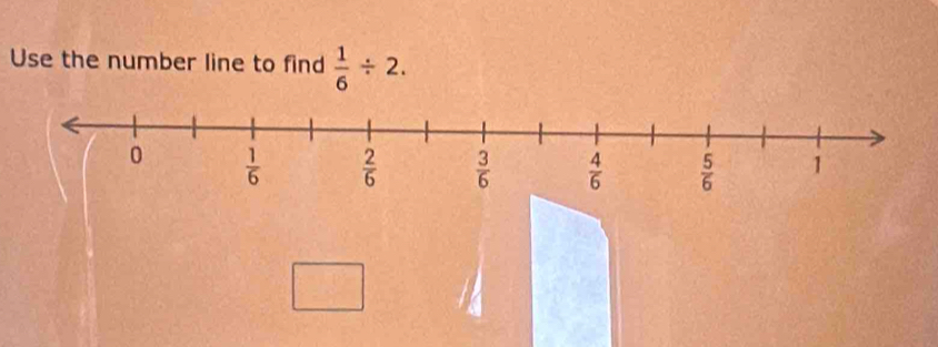 Use the number line to find  1/6 / 2.