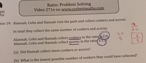 Solved: Ratio: Problem Solving ett Video 271e on www.corbettmaths.com ...