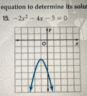 equation to determine its solu 
15. -2x^2-4x-5=0