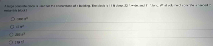 Solved: A large concrete block is used for the cornerstone of a ...