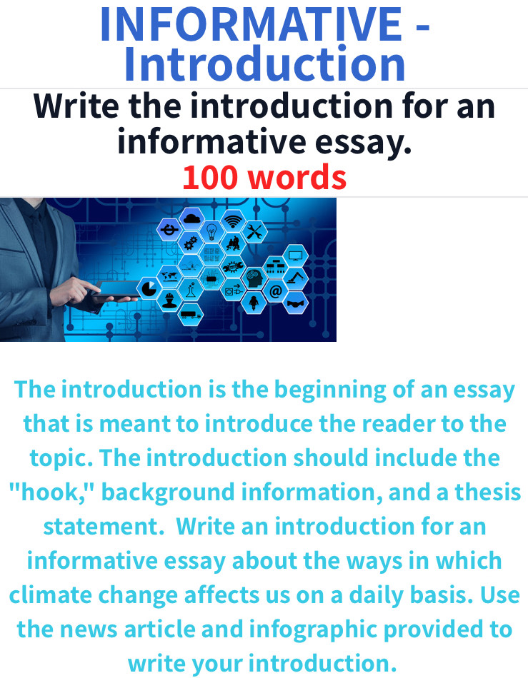 Solved: INFORMATIVE - Introduction Write the introduction for an ...