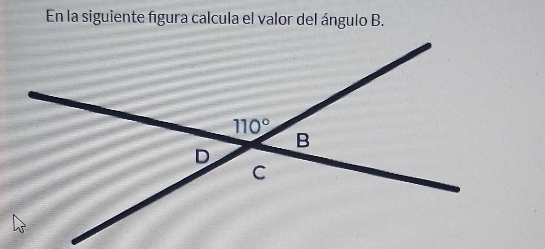 En la siguiente figura calcula el valor del ángulo B.