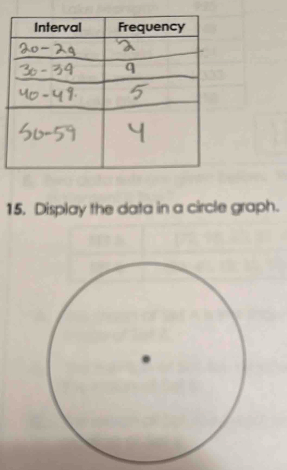 Display the data in a circle graph.