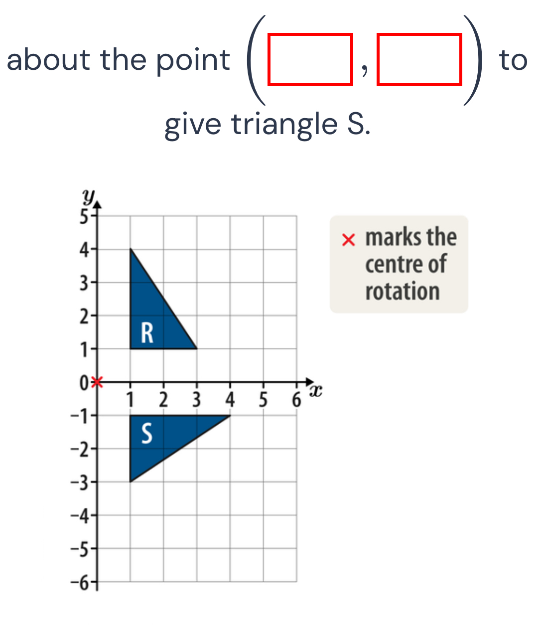 Solved: about the point ( , ) to give triangle S. marks the centre of ...