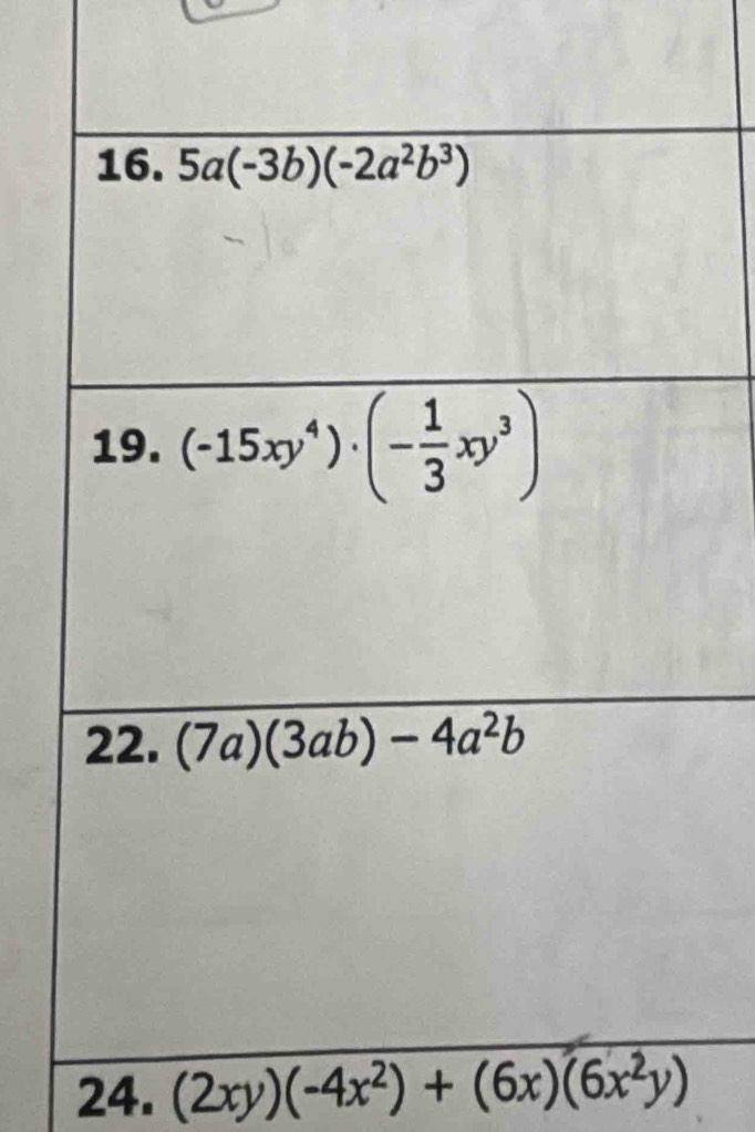 (2xy)(-4x^2)+(6x)(6x^2y)