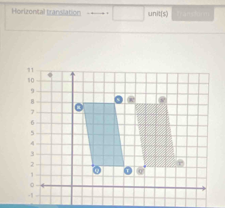 Horizontal translation unit(s) Transform