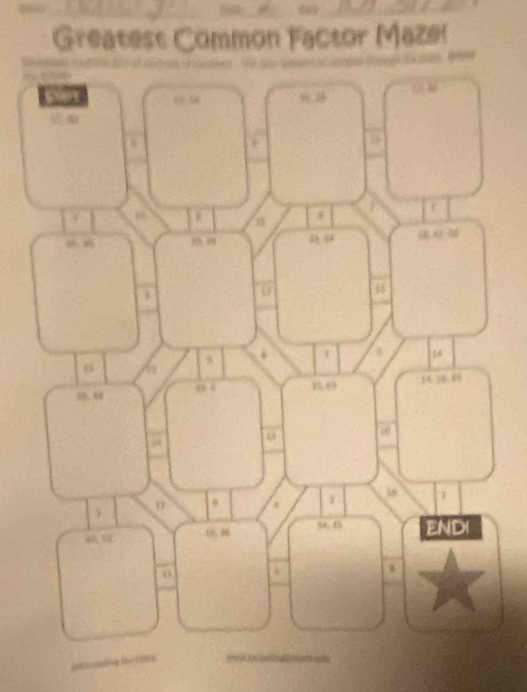 Greatest Common Factor Maze!