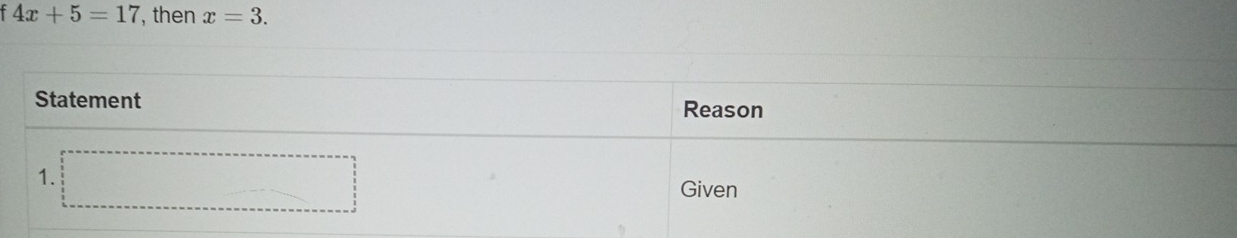 4x+5=17 ,then x=3.